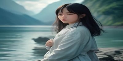 沙漏形身材女性穿绑带比基尼站在金色沙滩上，上下身均衡的曲线被绑带设计充分展现，阳光明媚